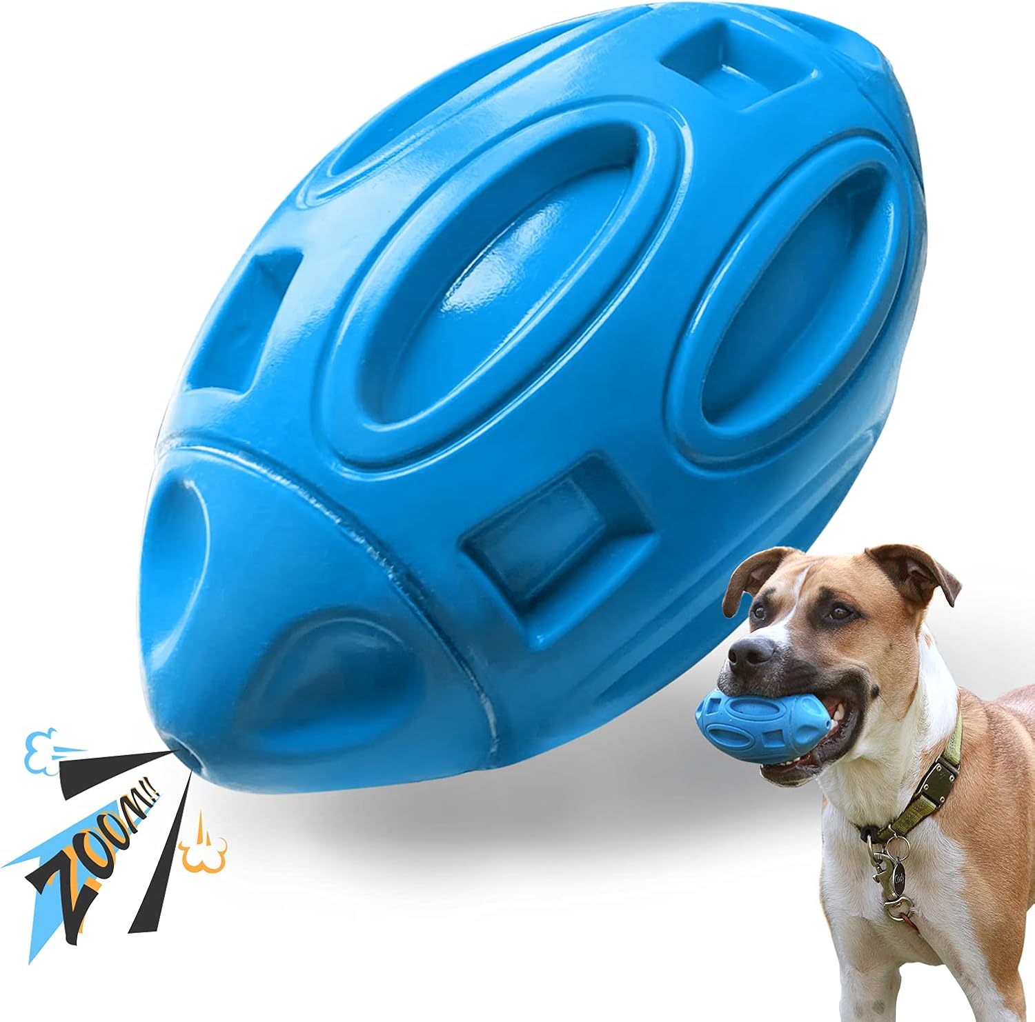 Squeaky Dog Toys for Aggressive Chewers: Rubber Puppy Chew Ball with Squeaker, Almost Indestructible and Durable Pet Toy for Medium and Large Breed